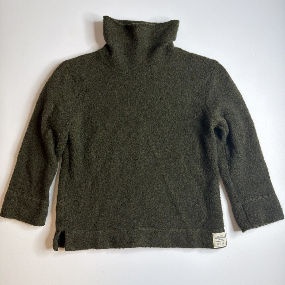 Vintage Abercrombie & Fitch Wool Green Turtleneck Sweater Top Y2K XS Hong Kong